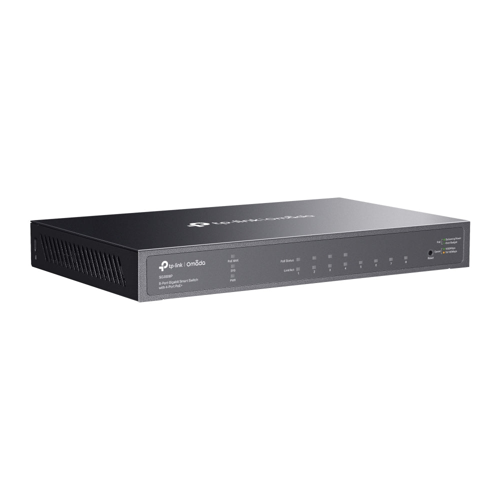 TP-Link Omada TL-SG2008P Géré L2/L2+ Gigabit Ethernet (10/100/1000) Connexion Ethernet, supportant l'alimentation via ce port (PoE) Noir