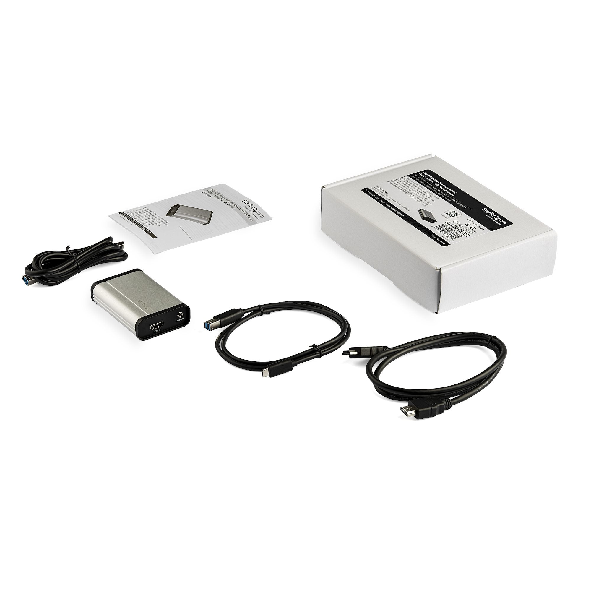 StarTech.com Carte Acquisition HDMI USB-C - UVC - Acquisition Vidéo 1080p, 60ips par USB 3.0 Type C - Live Streaming - Enregistreur HDMI Audio/Vidéo - Compatible USB-C/USB-A/Thunderbolt 3