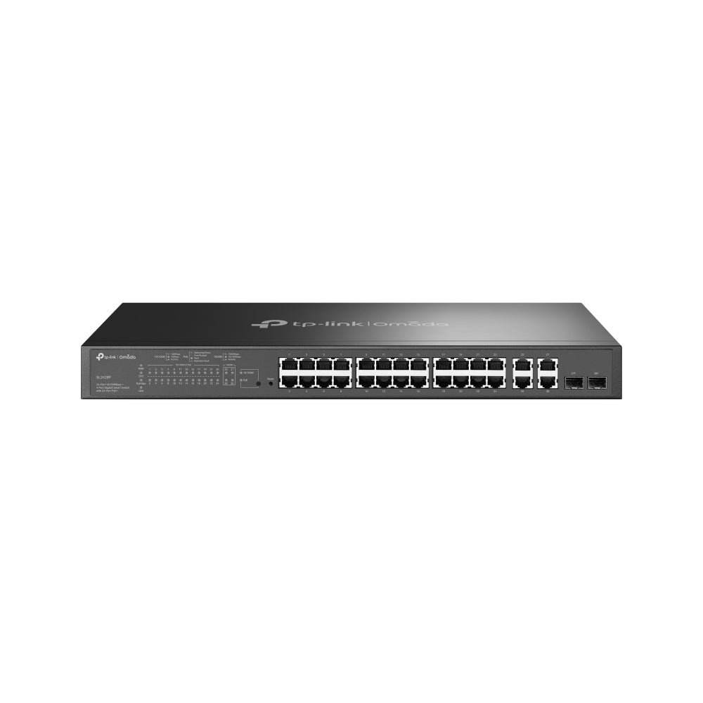 TP-Link Omada SL2428P commutateur réseau Géré L2 Fast Ethernet (10/100) Connexion Ethernet, supportant l'alimentation via ce port (PoE) 1U Noir
