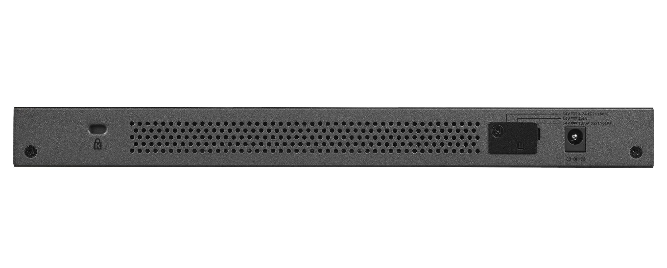 NETGEAR GS116LP Non-géré Gigabit Ethernet (10/100/1000) Connexion Ethernet, supportant l'alimentation via ce port (PoE) Noir