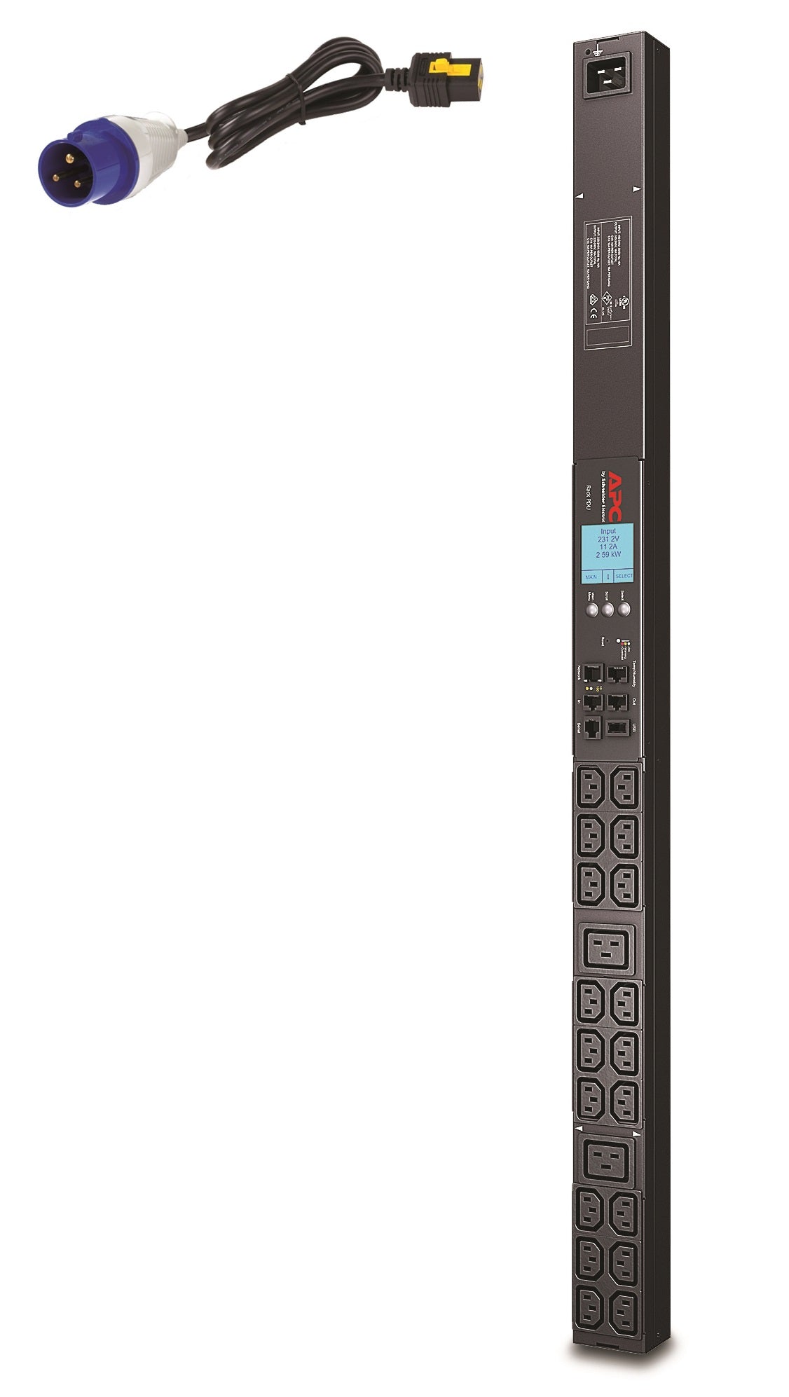 APC NetShelter - Metered Rack PDU 2G - Mesuré - 3,7kVA - 16A - 7,4kW - 200/230V