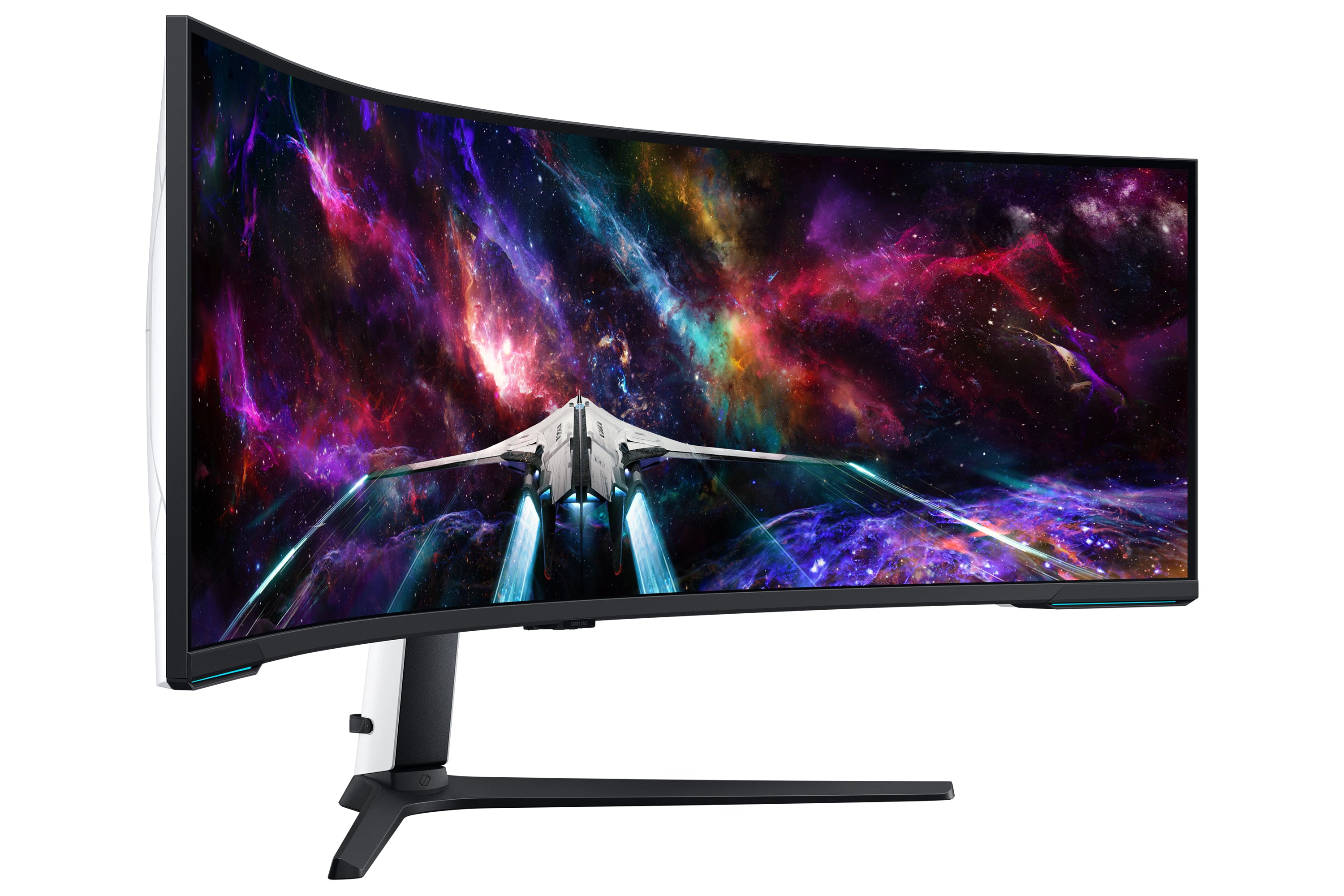 Samsung G95NC LED display 144,8 cm (57") 7680 x 2160 pixels Dual UHD QLED Blanc