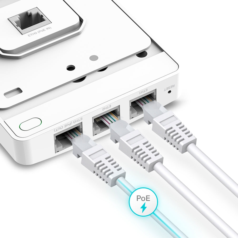 TP-Link Omada EAP615-WALL point d'accès réseaux locaux sans fil 1774 Mbit/s Blanc Connexion Ethernet, supportant l'alimentation via ce port (PoE)
