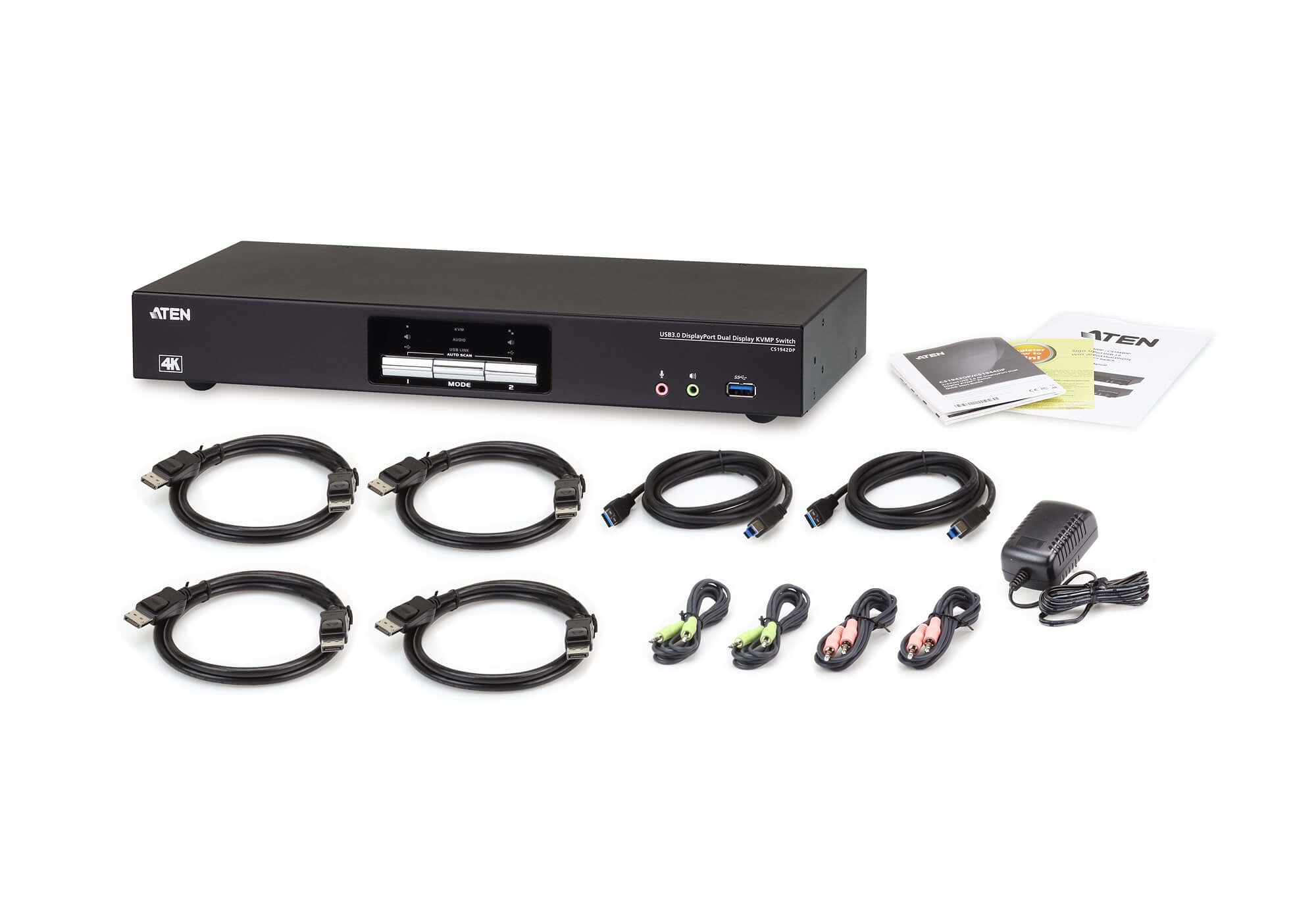 ATEN Commutateur KVMP™ deux affichage DisplayPort 4K 2 ports USB 3.0