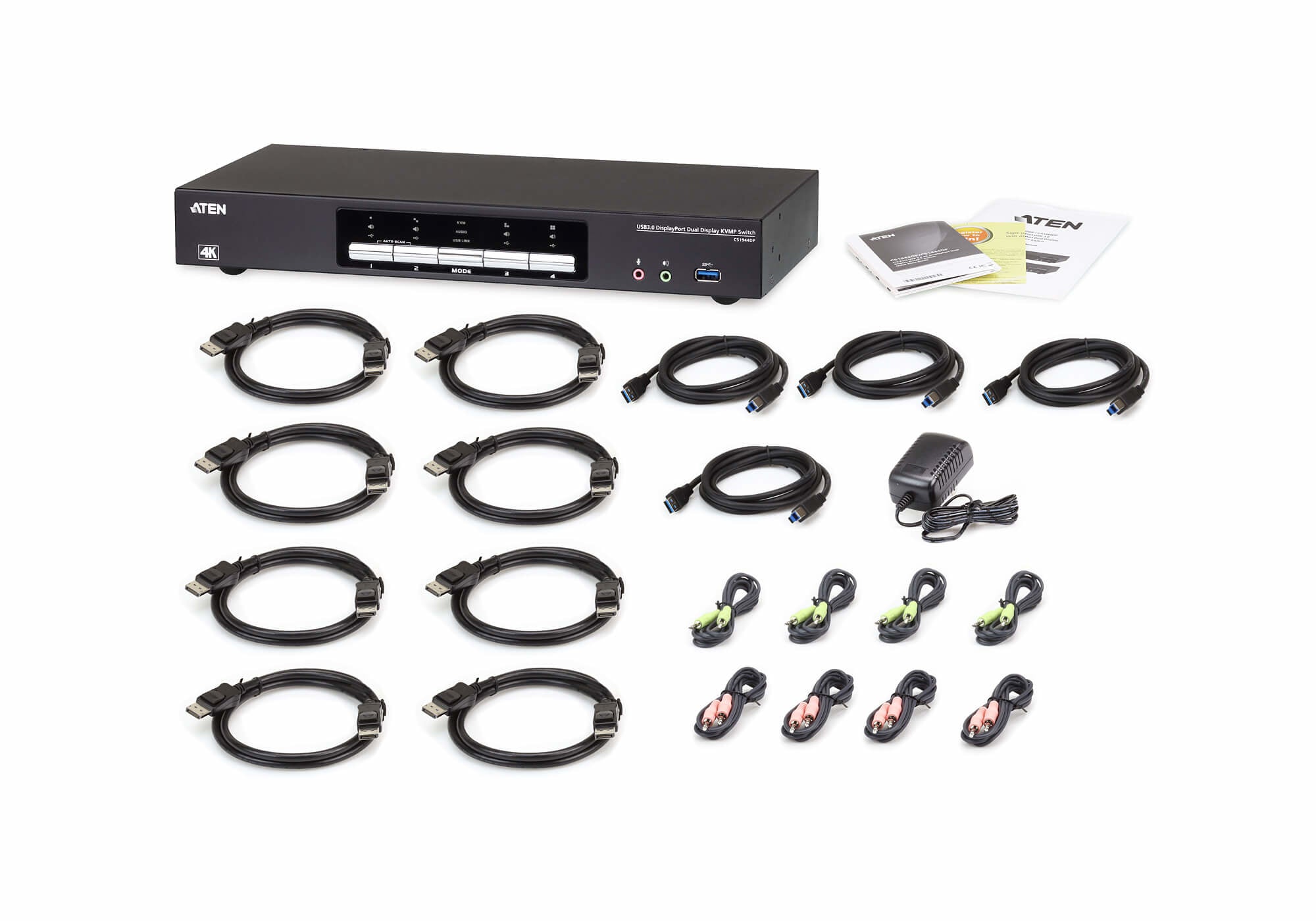 ATEN Commutateur KVMP™ deux affichage DisplayPort 4K 4 ports USB 3.0