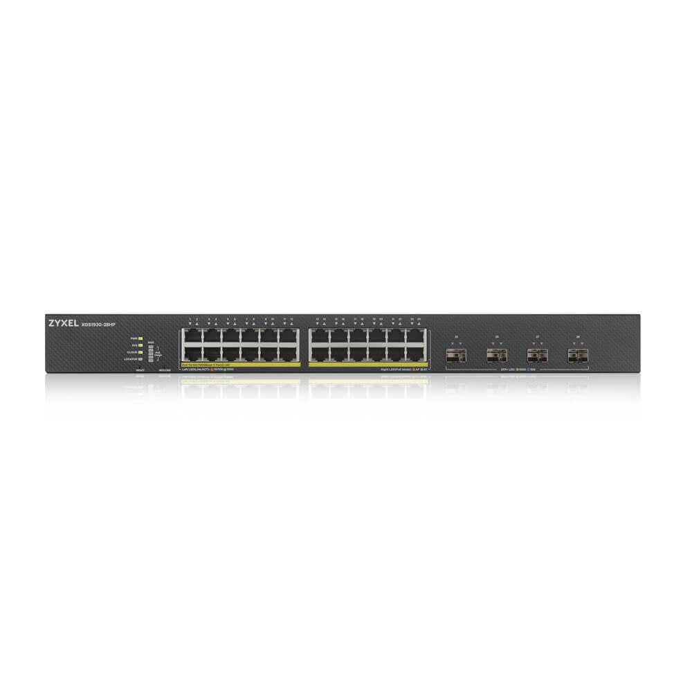 Zyxel XGS1930-28HP Géré L3 Gigabit Ethernet (10/100/1000) Connexion Ethernet, supportant l'alimentation via ce port (PoE) Noir