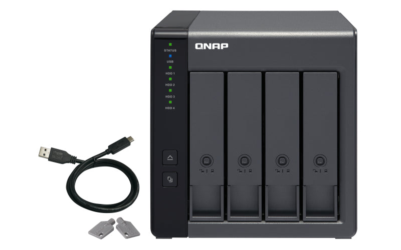 QNAP TR-004 Boîtier de disques de stockage Boîtier disque dur/SSD Noir 2.5/3.5"