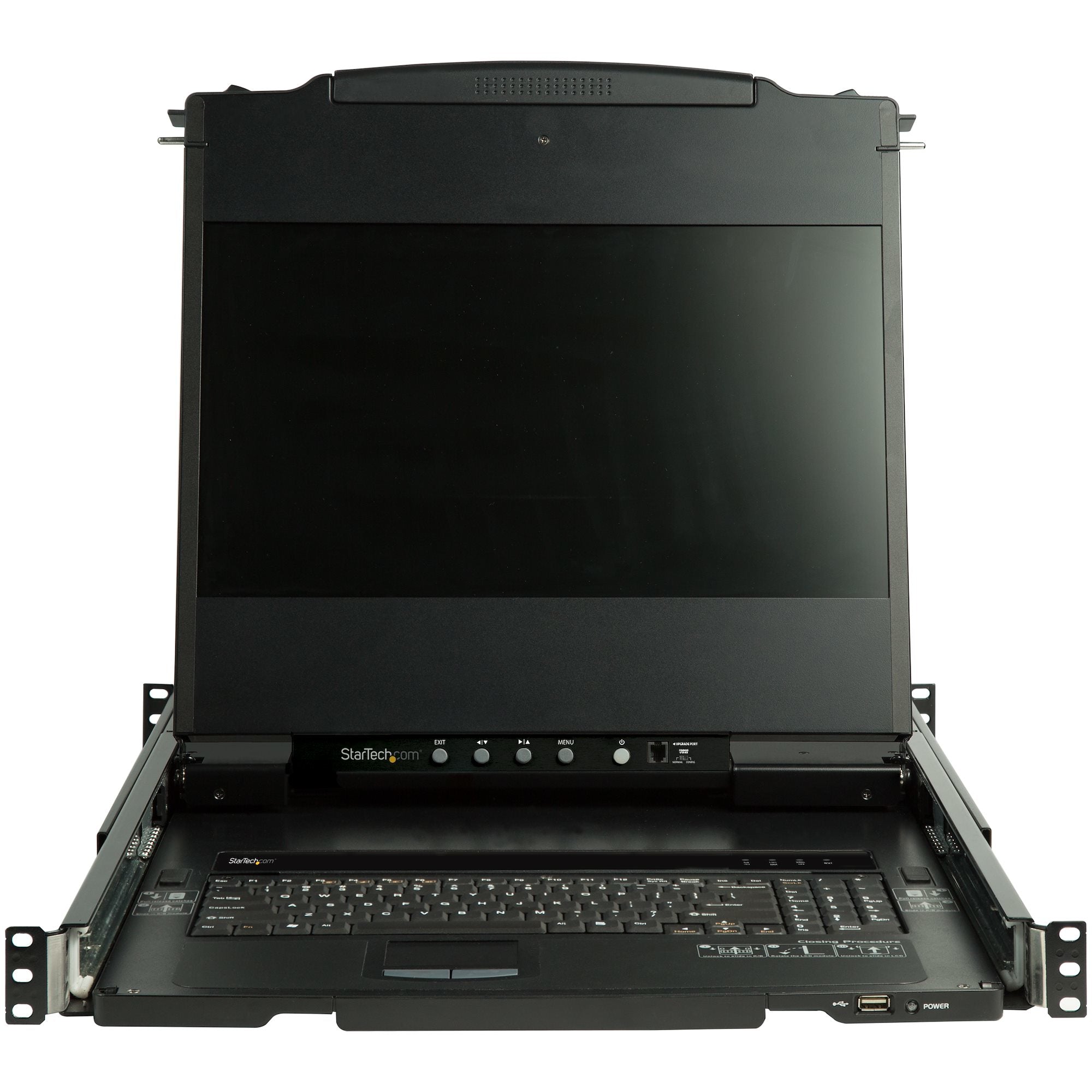 StarTech.com Console KVM à Montage en Rack à Deux Rails HD 1080p - Switch/Console KVM HD VGA à Port Unique - Écran LCD à Montage en Rack/Console Montée en Rack - Tiroir de Rack Serveur