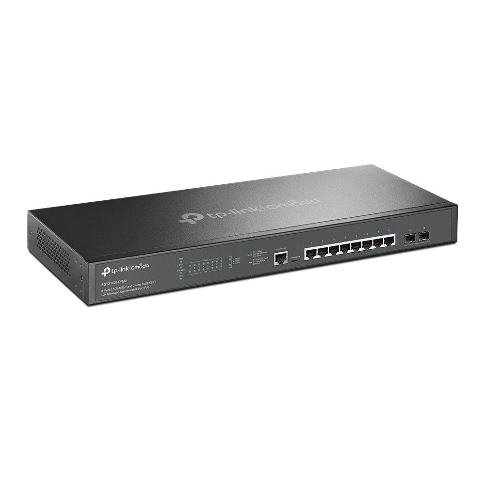 TP-Link Omada SG3210XHP-M2 commutateur réseau Géré L2+ 2.5G Ethernet (100/1000/2500) Connexion Ethernet, supportant l'alimentation via ce port (PoE) 1U Noir