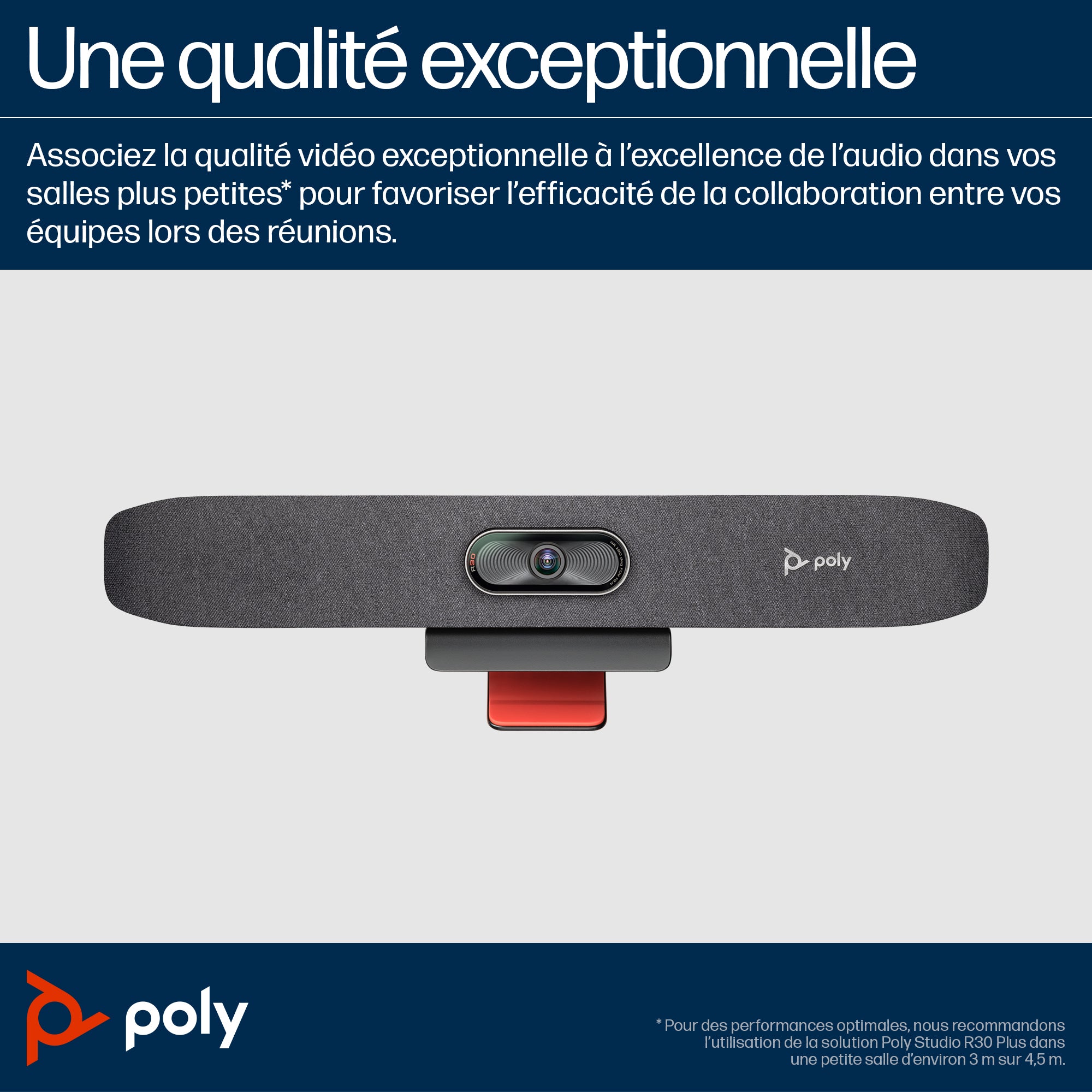 Poly Barre de visioconférence USB Studio R30