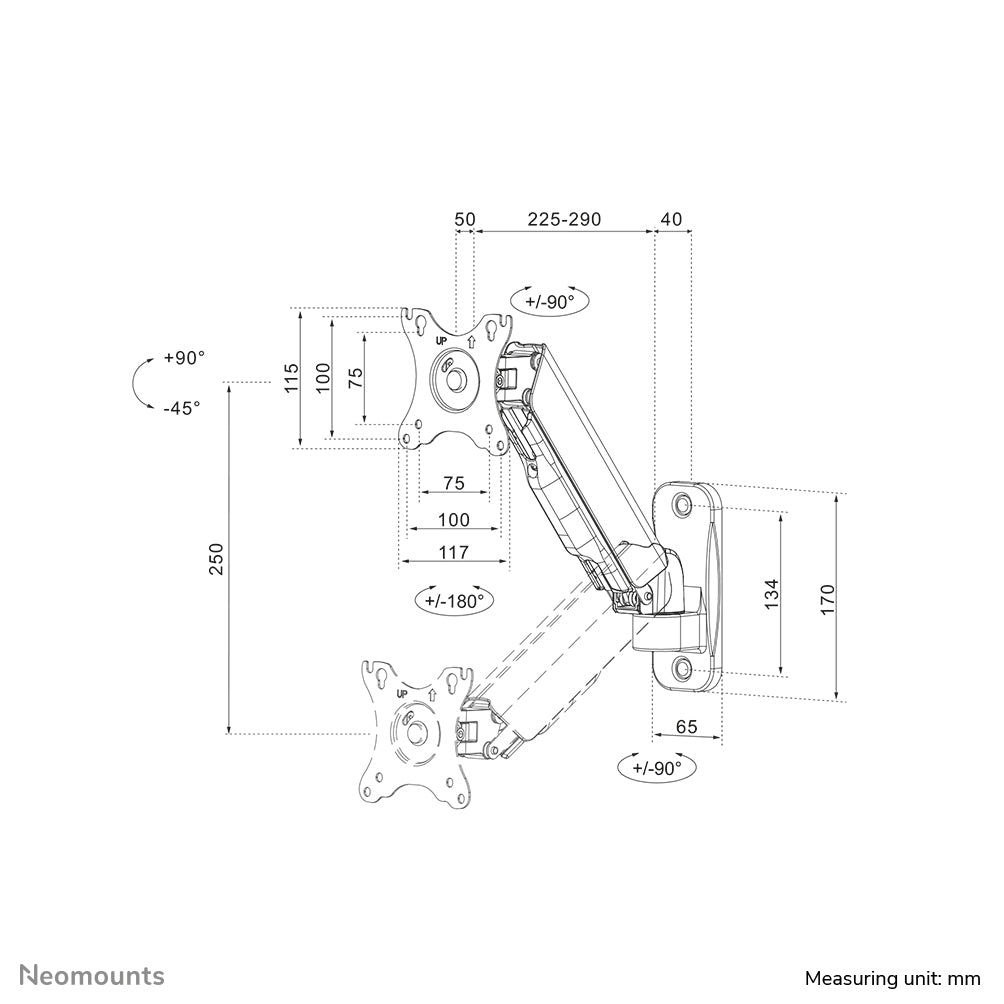 Neomounts support mural pour tv/moniteur