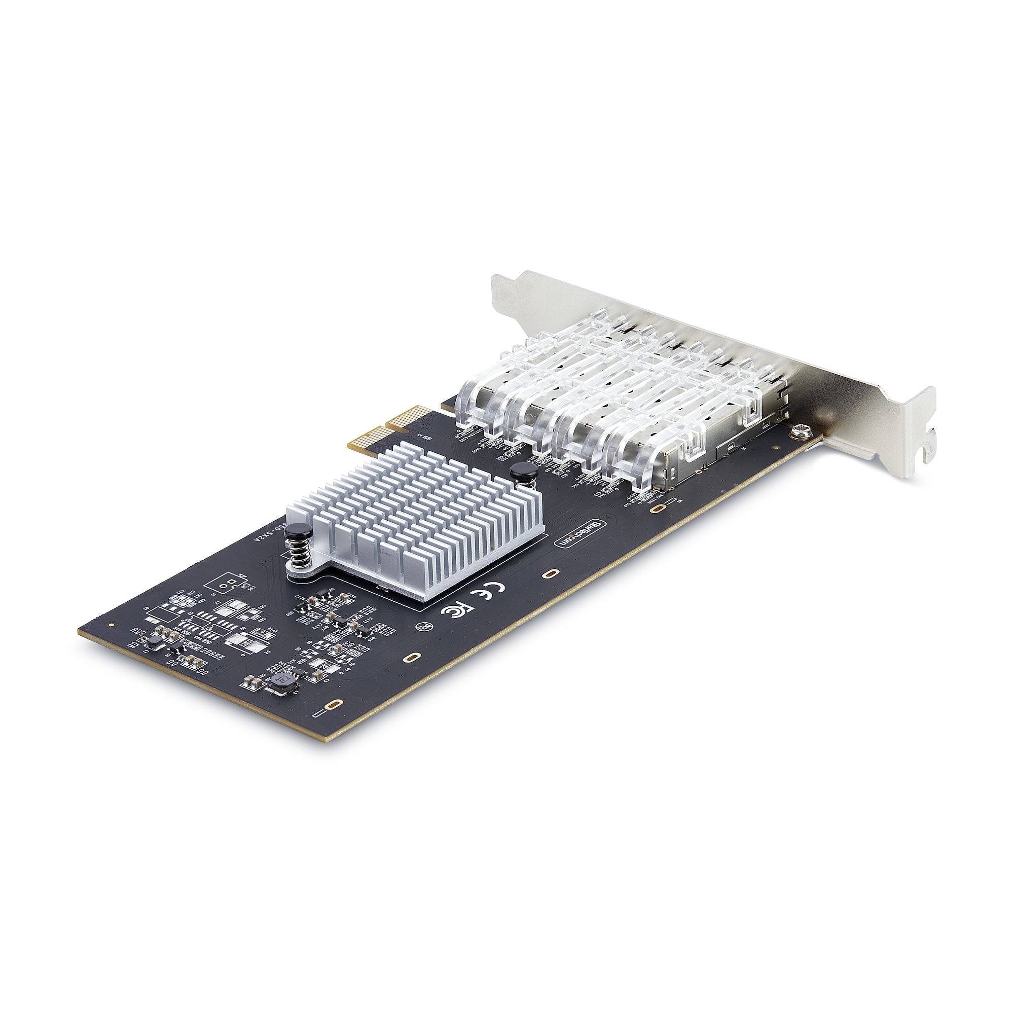StarTech.com Carte Réseau GbE SFP à 4 Ports, PCIe 2.0 x2 (Compatible x4, x8, x16), Contrôleur Intel I350-AM4 4x 1GbE, 1000BASE Cuivre/Fibre Optique, Carte Réseau Gigabit Ethernet à 4 Ports pour Bureau/Serveur - Windows & Linux