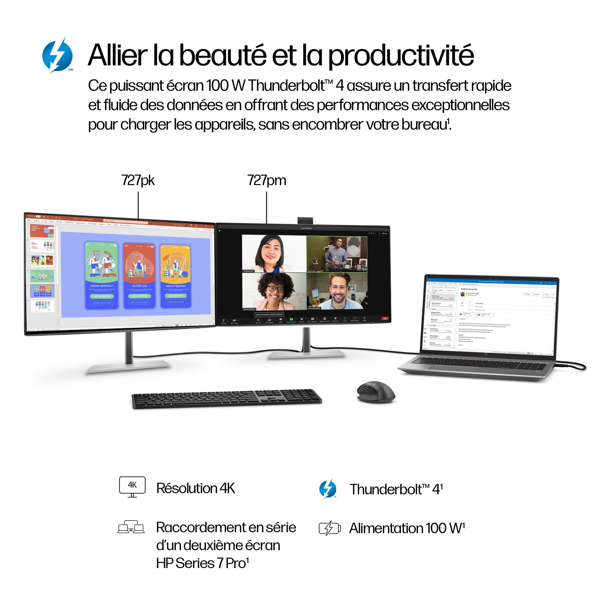 HP Écran pour conférence 4K Series 7 Pro 27 pouces - 727pm
