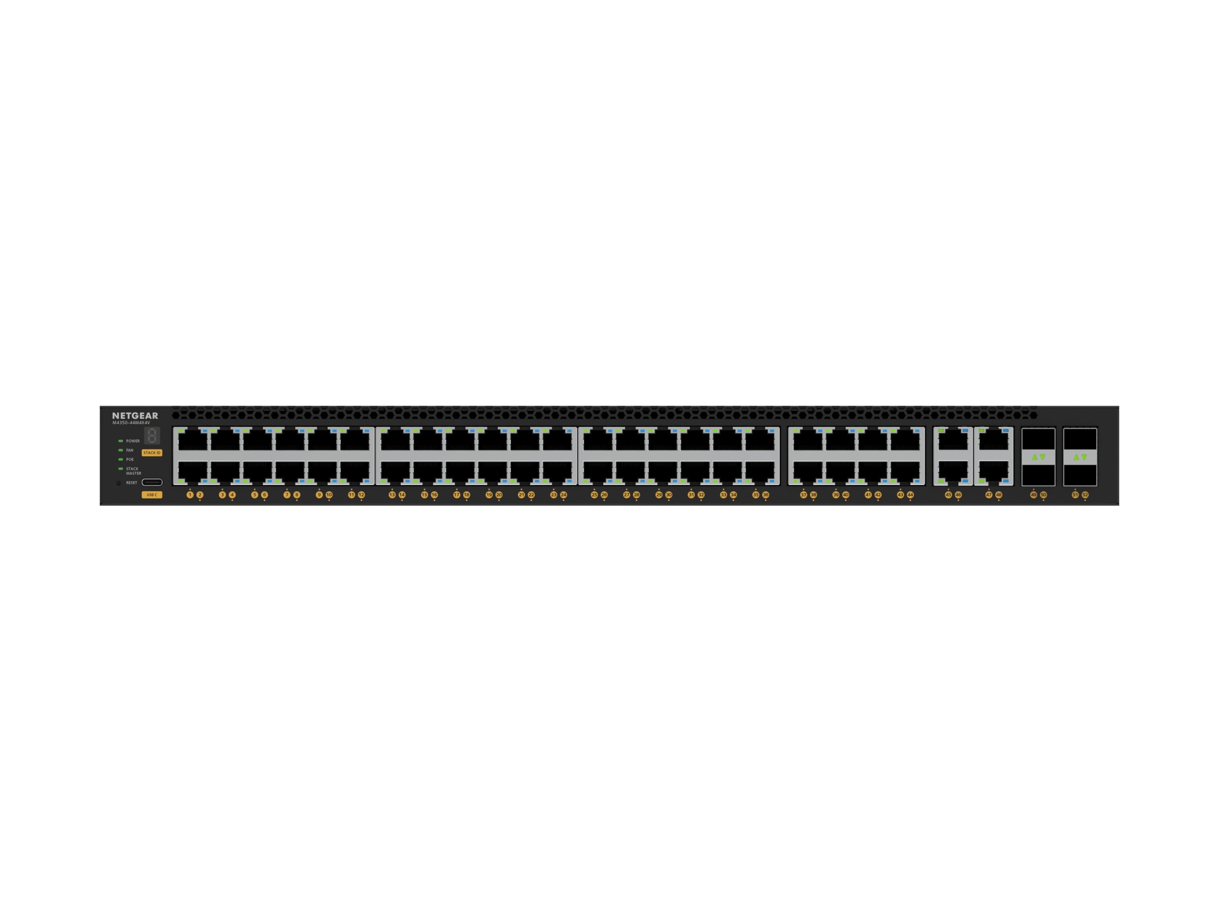 NETGEAR M4350-44M4X4V Géré L3 2.5G Ethernet (100/1000/2500) Connexion Ethernet, supportant l'alimentation via ce port (PoE) 1U Noir
