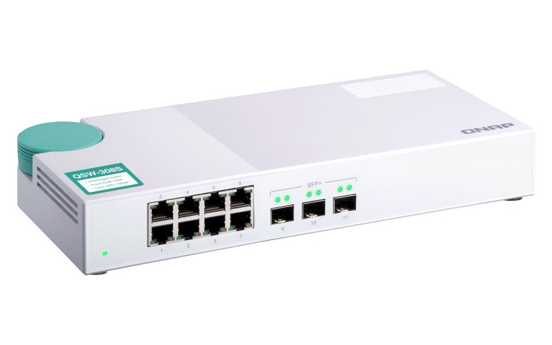 QNAP QSW-308S commutateur réseau Non-géré Gigabit Ethernet (10/100/1000) Blanc