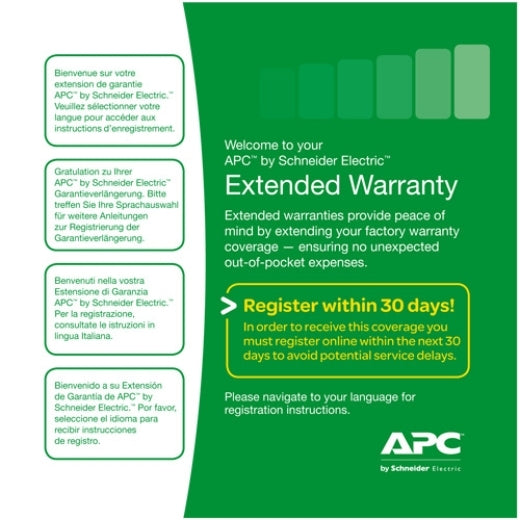 APC WEXTWAR1YR-SE-03 extension de garantie et support 1 licence(s) 1 année(s)