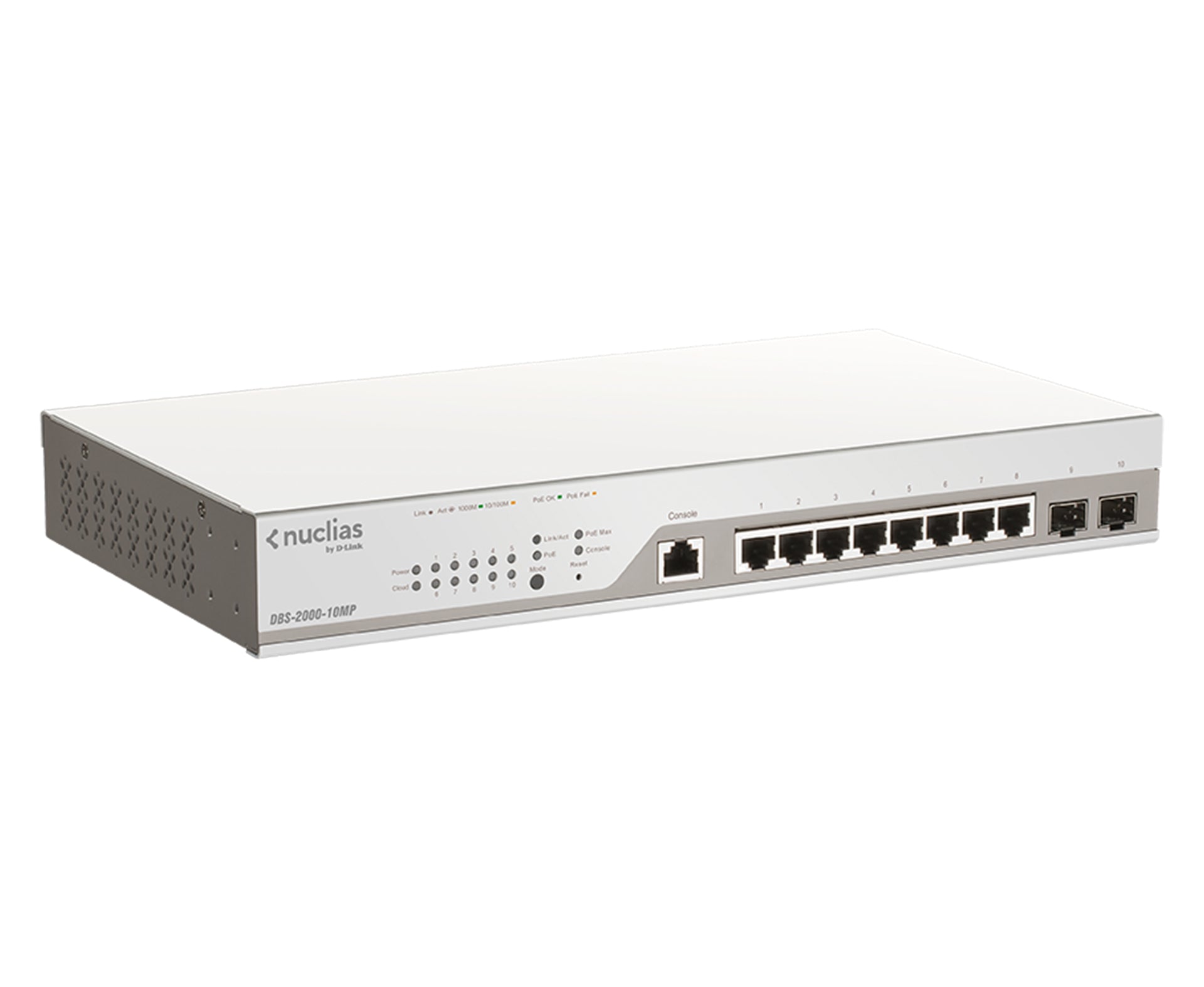 D-Link DBS-2000-10MP commutateur réseau Géré L2 Gigabit Ethernet (10/100/1000) Connexion Ethernet, supportant l'alimentation via ce port (PoE) Gris