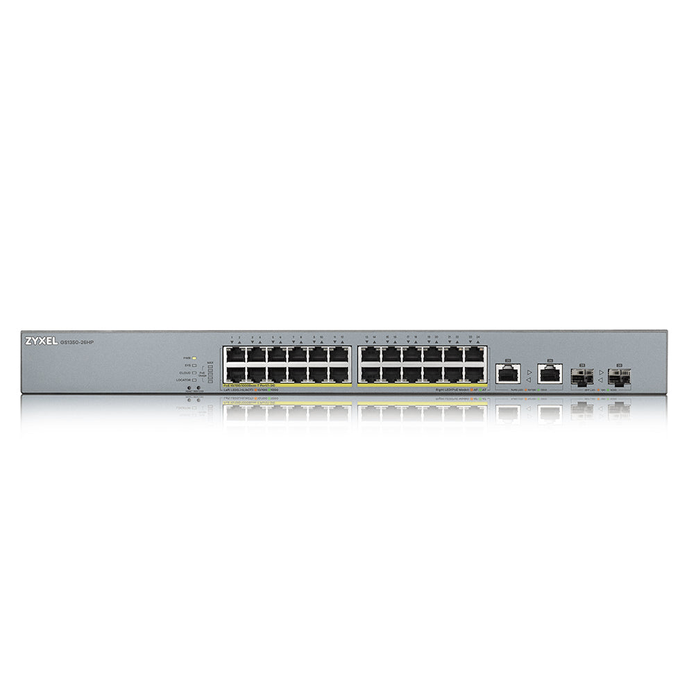 Zyxel GS1350-26HP-EU0101F commutateur réseau Géré L2 Gigabit Ethernet (10/100/1000) Connexion Ethernet, supportant l'alimentation via ce port (PoE) Gris