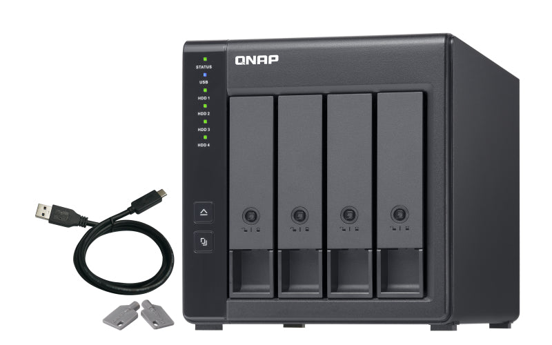 QNAP TR-004 Boîtier de disques de stockage Boîtier disque dur/SSD Noir 2.5/3.5"