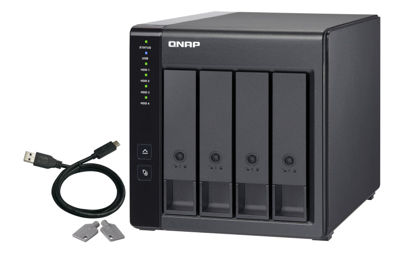 QNAP TR-004 Boîtier de disques de stockage Boîtier disque dur/SSD Noir 2.5/3.5"