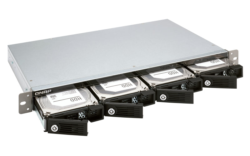 QNAP TR-004U Boîtier de disques de stockage Boîtier disque dur/SSD Noir, Gris 2.5/3.5"