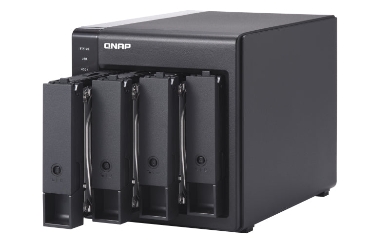QNAP TR-004 Boîtier de disques de stockage Boîtier disque dur/SSD Noir 2.5/3.5"