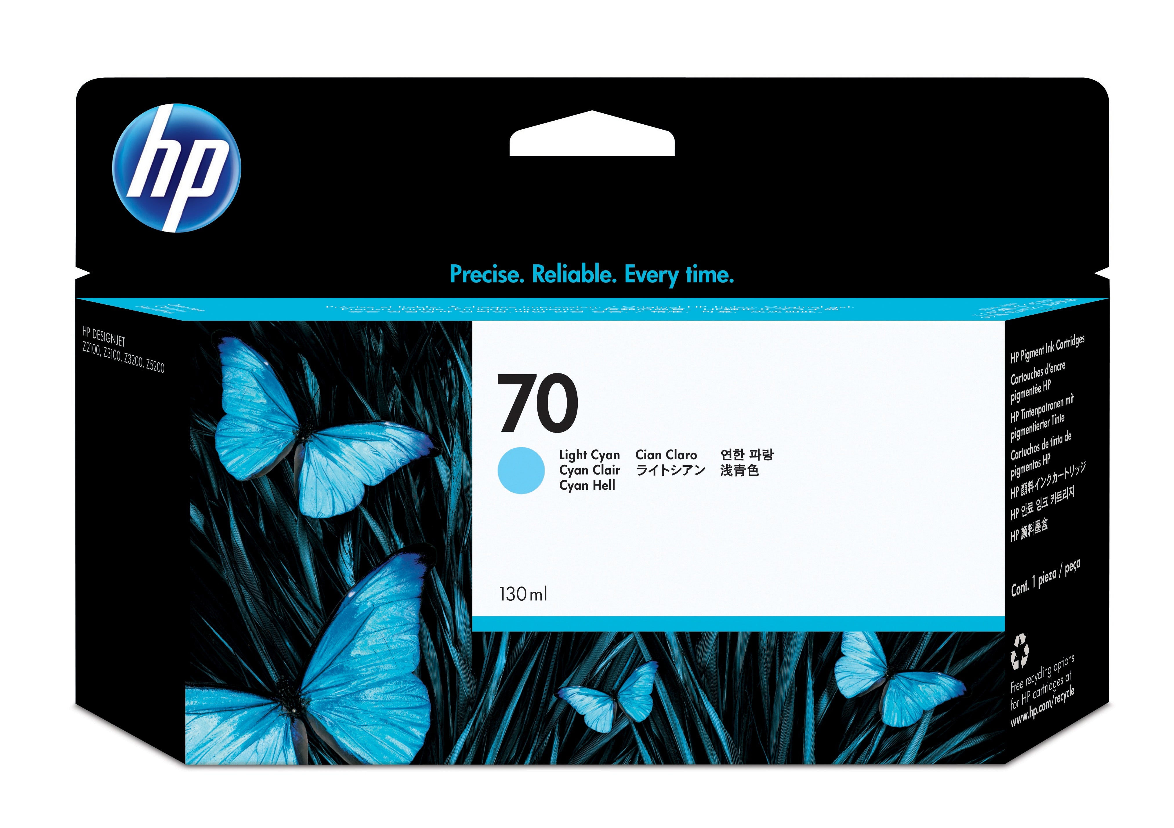 HP 70 cartouche d'encre cyan clair 130 ml