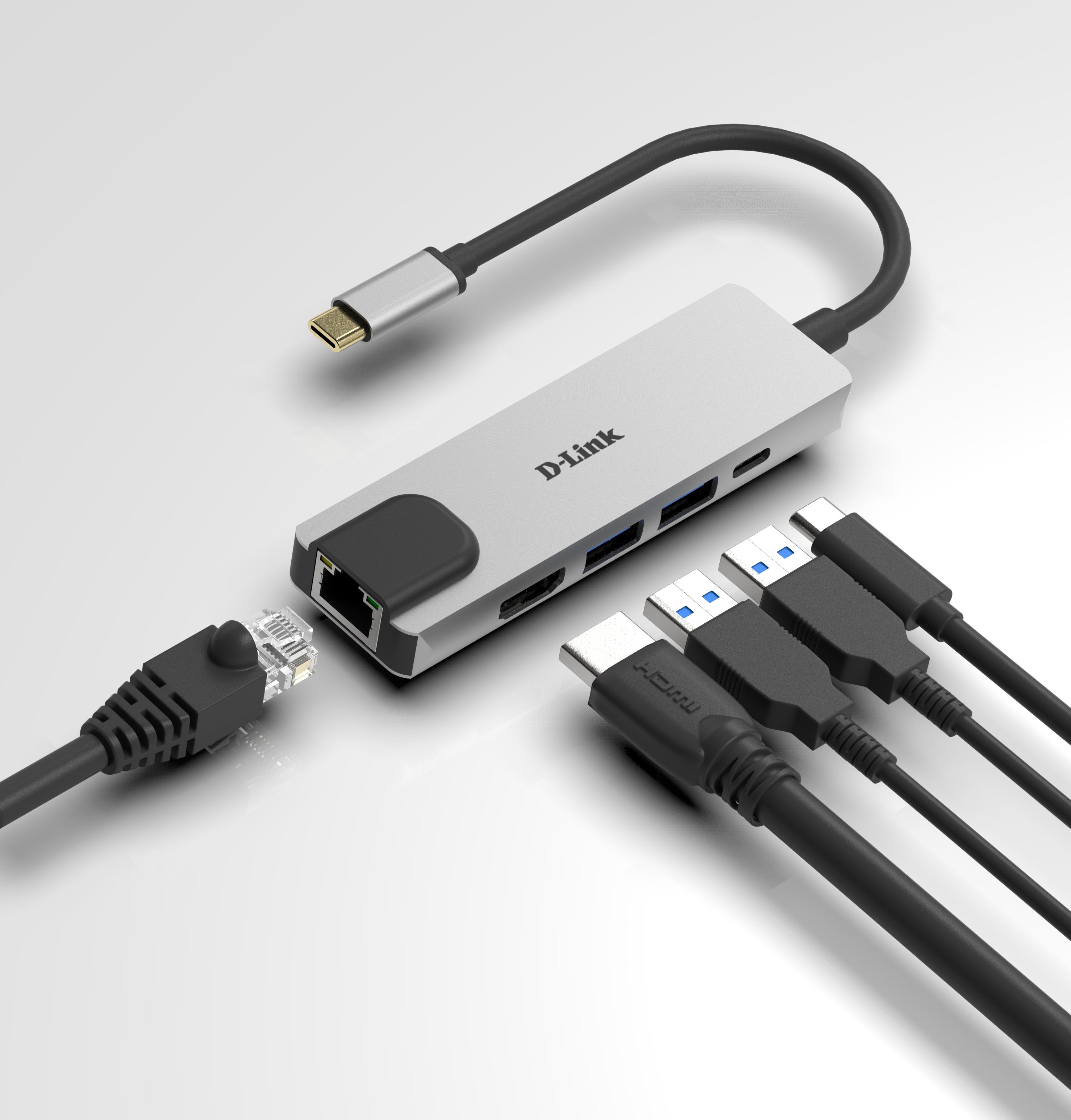 D-Link DUB-M520 station d'accueil Avec fil Thunderbolt 3 Aluminium