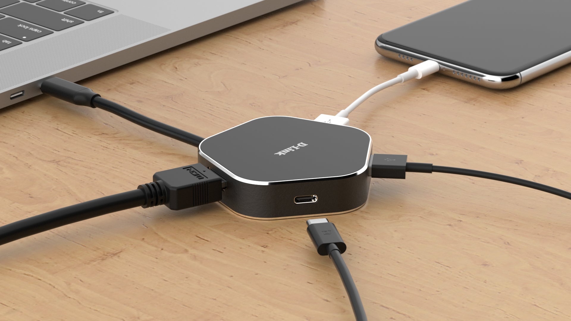 D-Link DUB-M420 station d'accueil Avec fil Thunderbolt 3 Aluminium, Noir