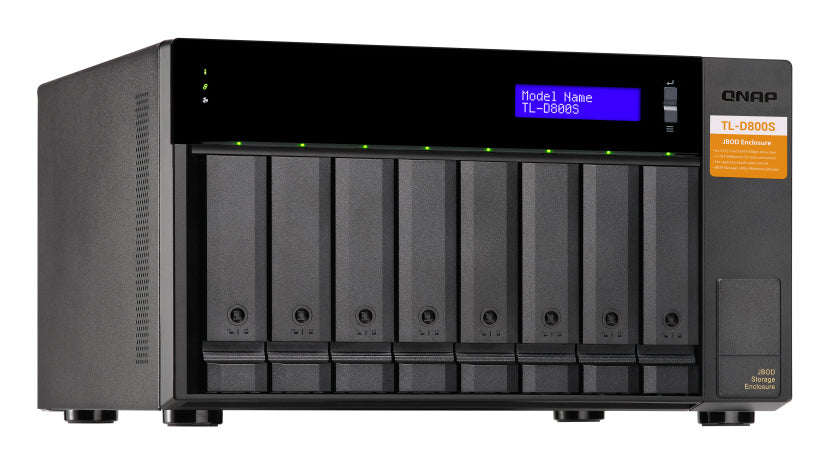 QNAP TL-D800S Boîtier de disques de stockage Boîtier disque dur/SSD Noir, Gris 2.5/3.5"