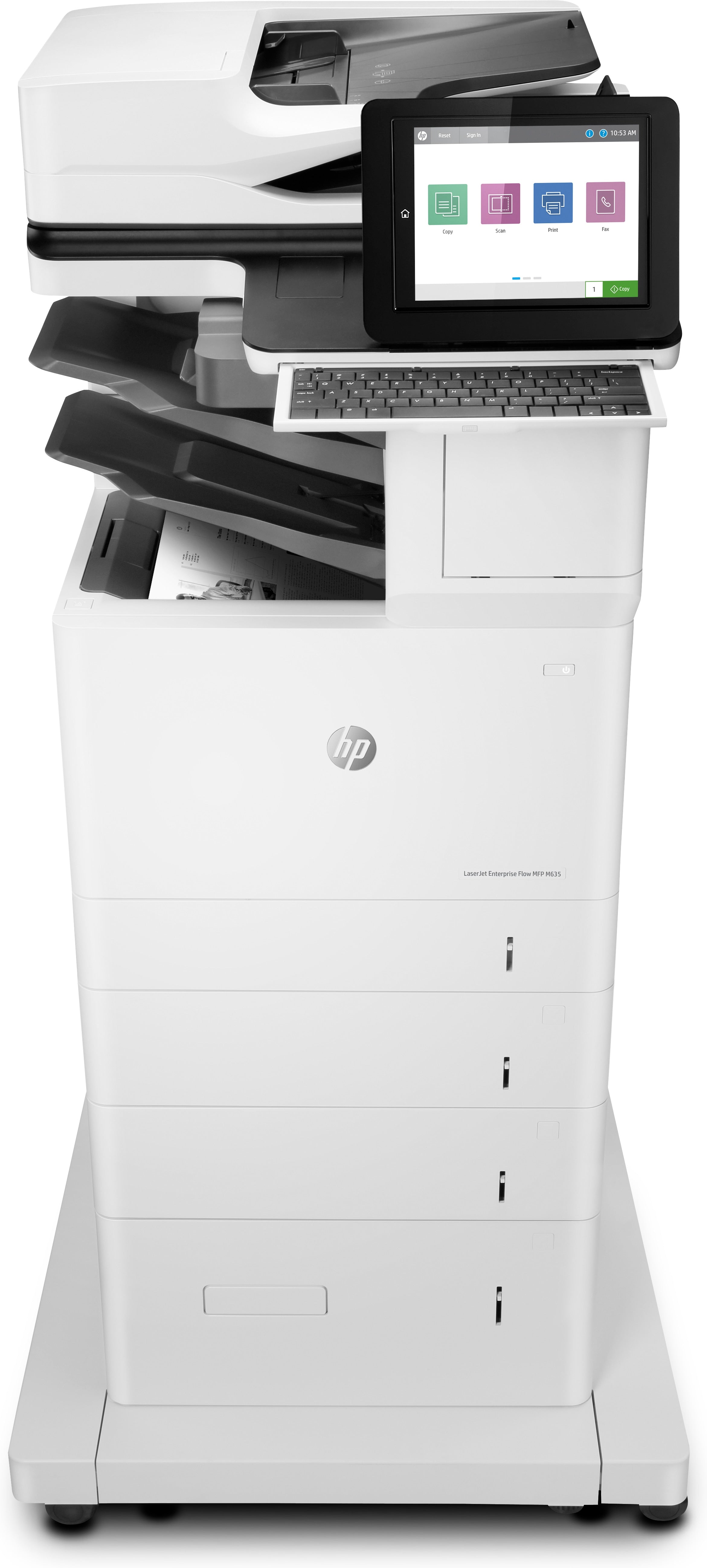 HP LaserJet Enterprise Flow Imprimante multifonction M635z, Impression, copie, scan, fax, Numérisation vers e-mail; Impression recto-verso; Chargeur automatique de documents de 150 feuilles; Éco-énergétique; Sécurité renforcée