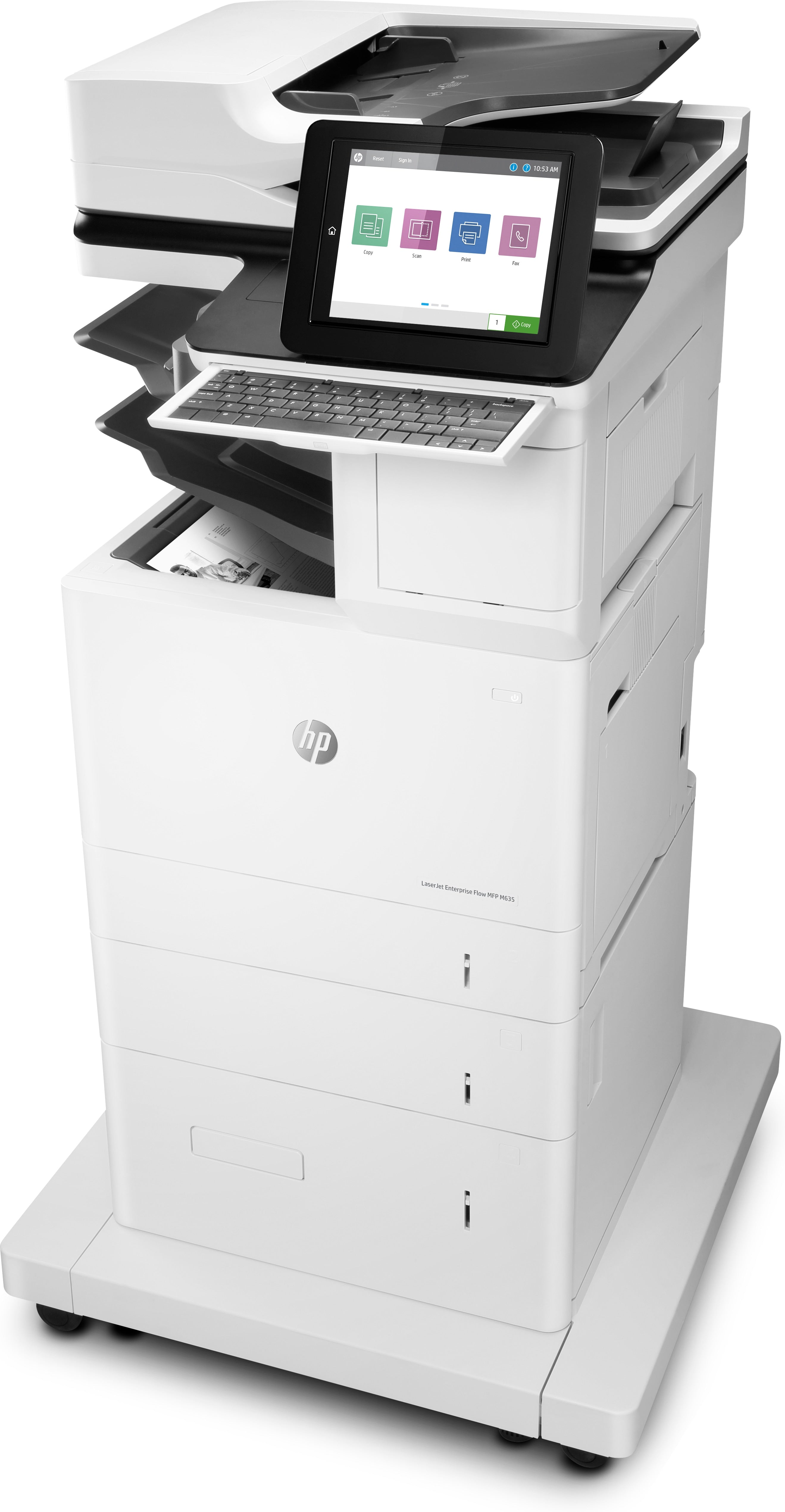 HP LaserJet Enterprise Flow Imprimante multifonction M635z, Impression, copie, scan, fax, Numérisation vers e-mail; Impression recto-verso; Chargeur automatique de documents de 150 feuilles; Éco-énergétique; Sécurité renforcée
