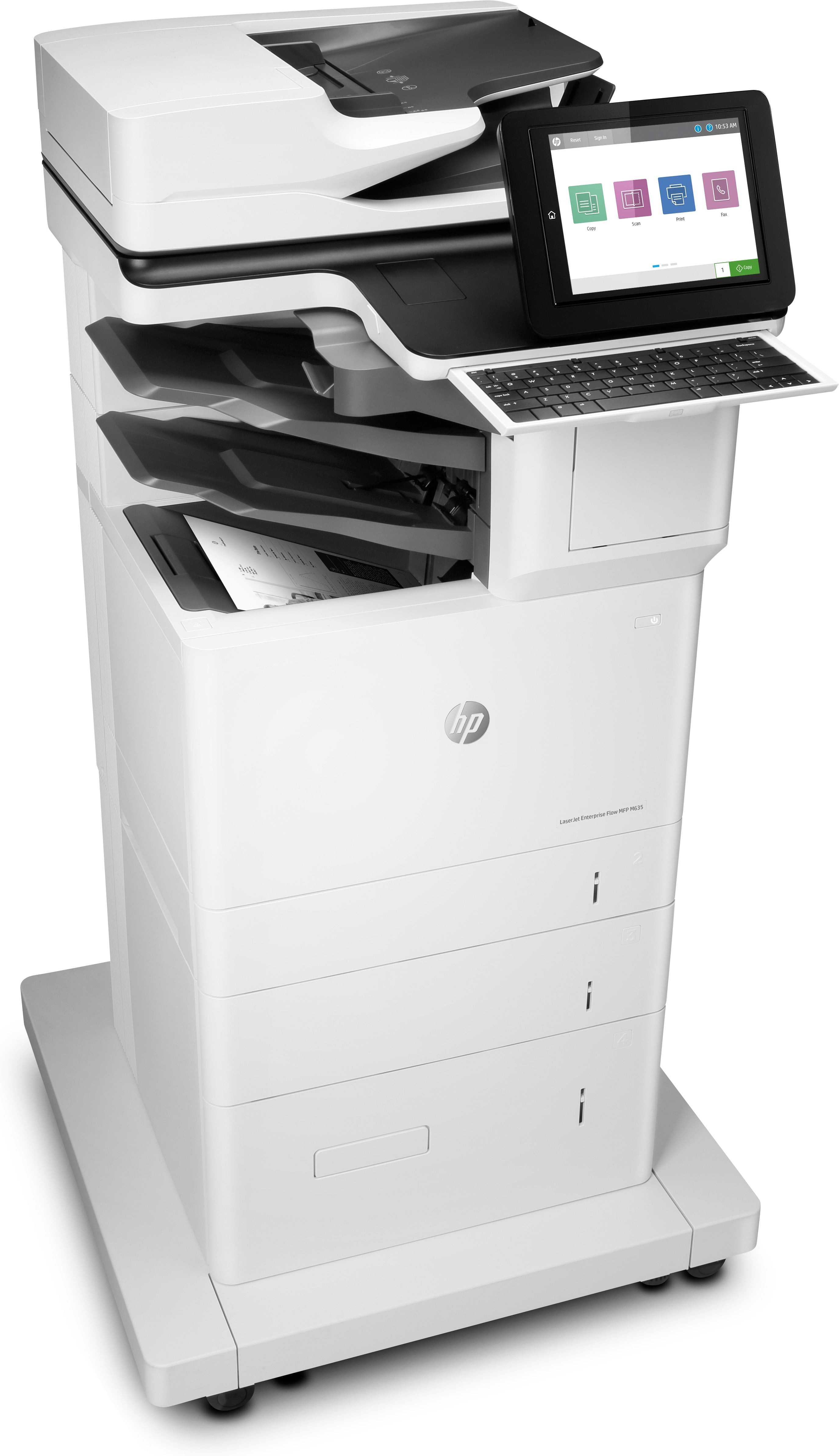 HP LaserJet Enterprise Flow Imprimante multifonction M635z, Impression, copie, scan, fax, Numérisation vers e-mail; Impression recto-verso; Chargeur automatique de documents de 150 feuilles; Éco-énergétique; Sécurité renforcée