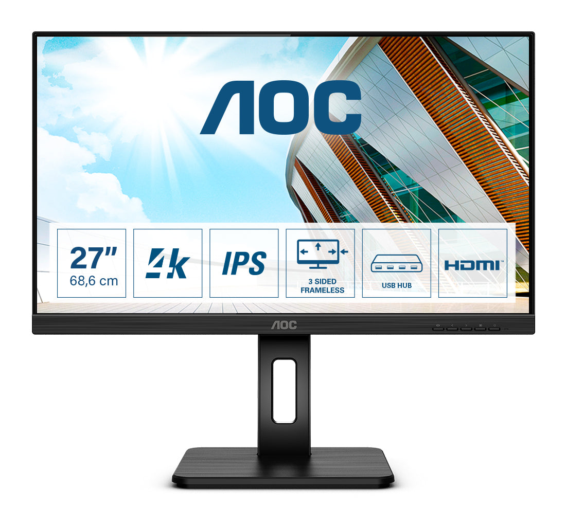AOC P2 U27P2 LED display 68,6 cm (27") 3840 x 2160 pixels 4K Ultra HD Noir