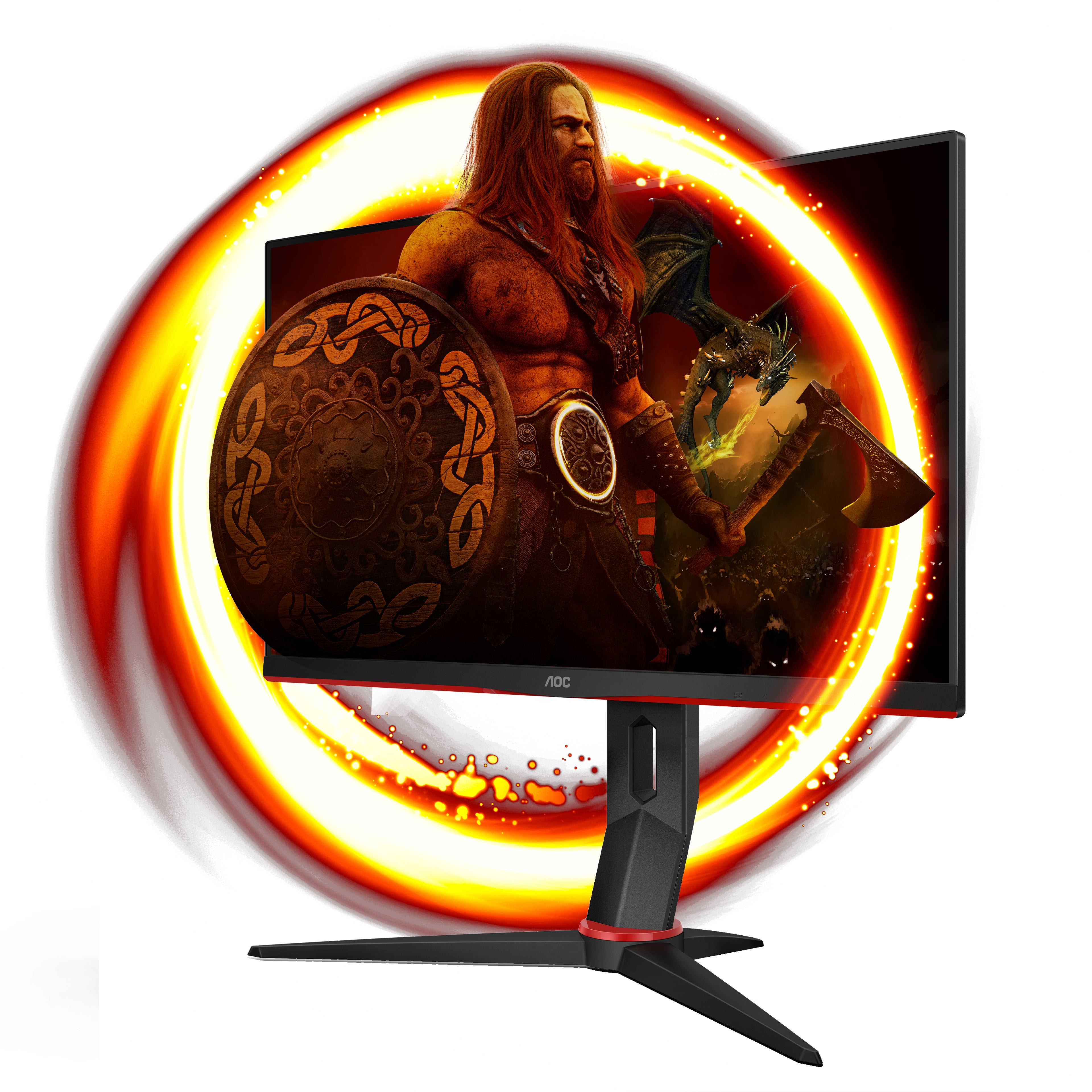 AOC 24G2SPU/BK écran plat de PC 60,5 cm (23.8") 1920 x 1080 pixels Full HD Noir, Rouge