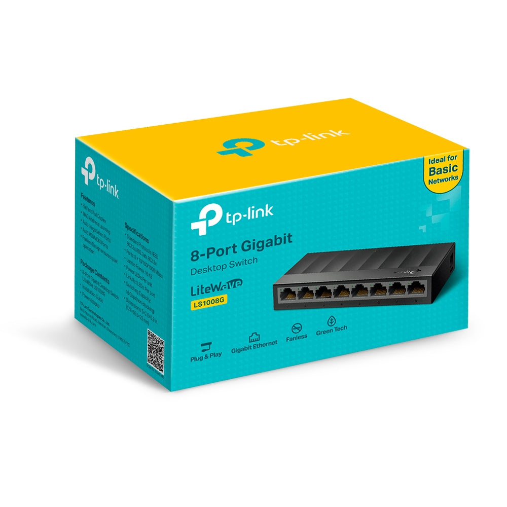 TP-Link LS1008G commutateur réseau Non-géré Gigabit Ethernet (10/100/1000) Noir
