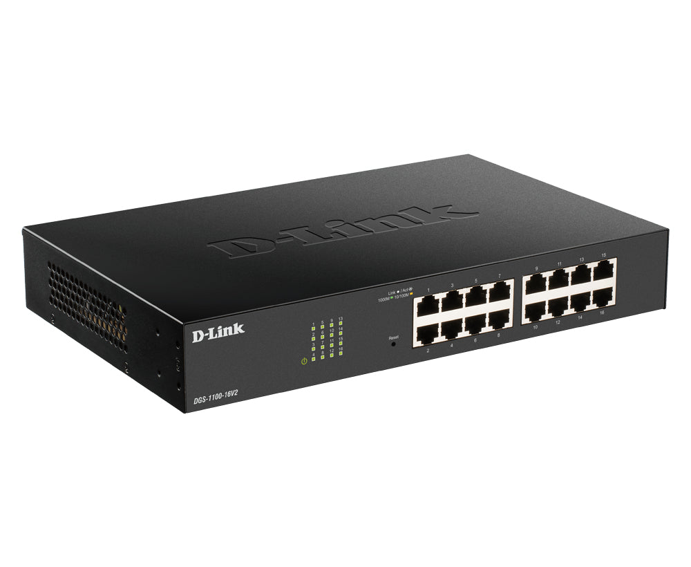 D-Link DGS-1100-16V2 Géré L2 Gigabit Ethernet (10/100/1000) Noir