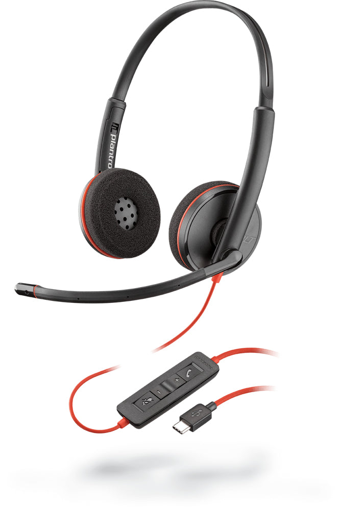 POLY Blackwire C3220 Casque Avec fil Arceau Bureau/Centre d'appels USB Type-C Noir