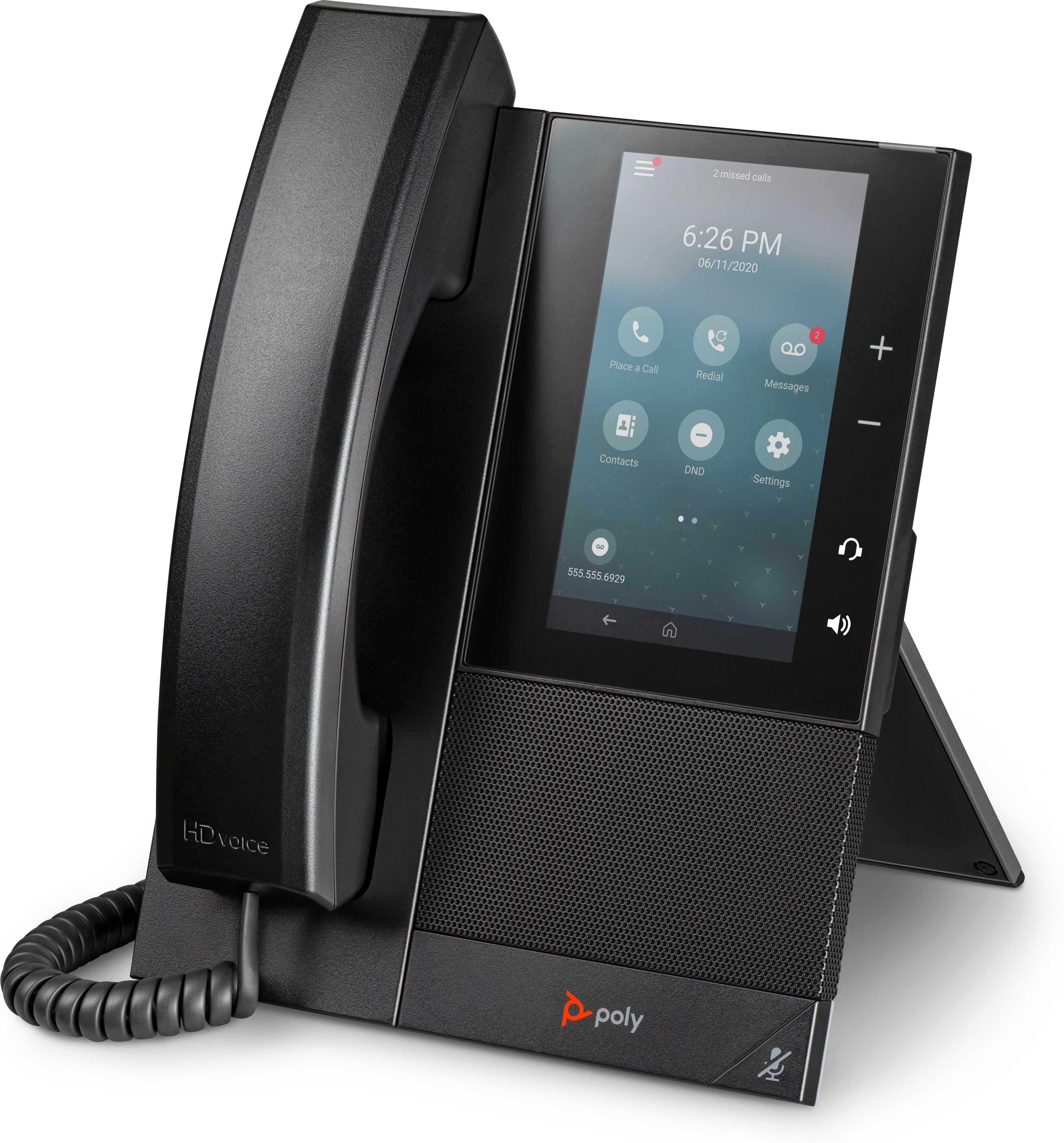 Poly Téléphone multimédia professionnel CCX 500 avec Open SIP et compatible PoE