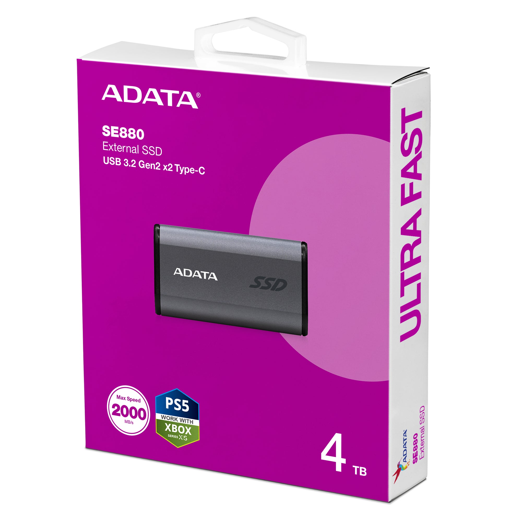 ADATA Elite SE880 4 To USB Type-C USB 3.2 Gen 2x2 Gris