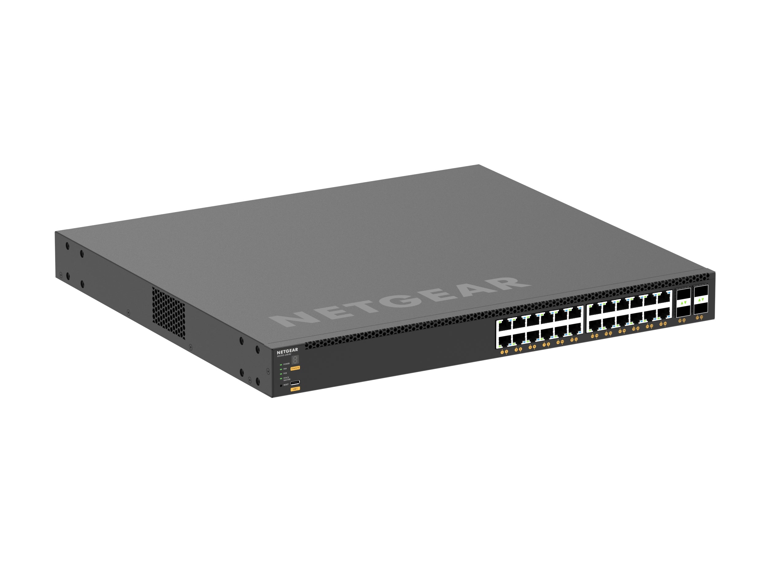 NETGEAR M4350-24X4V Géré L3 10G Ethernet (100/1000/10000) Connexion Ethernet, supportant l'alimentation via ce port (PoE) 1U Noir
