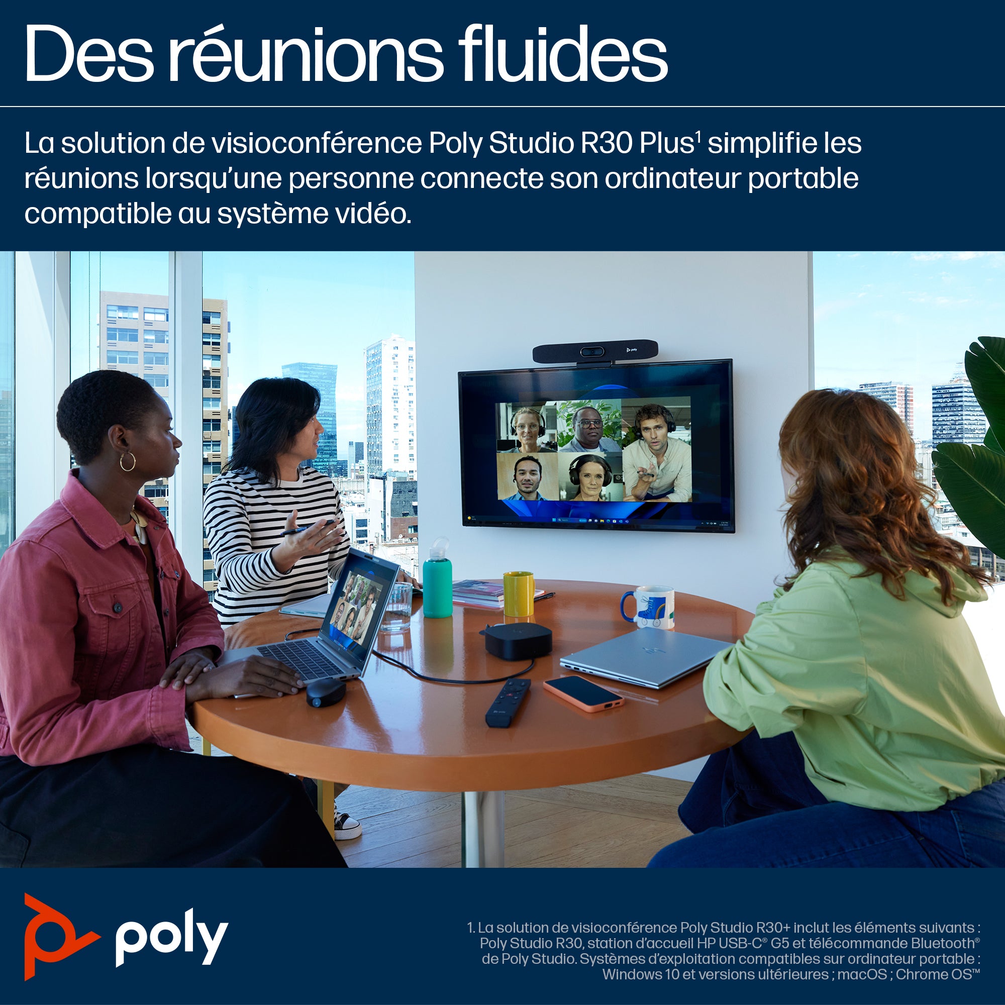 Poly Barre de visioconférence USB Studio R30