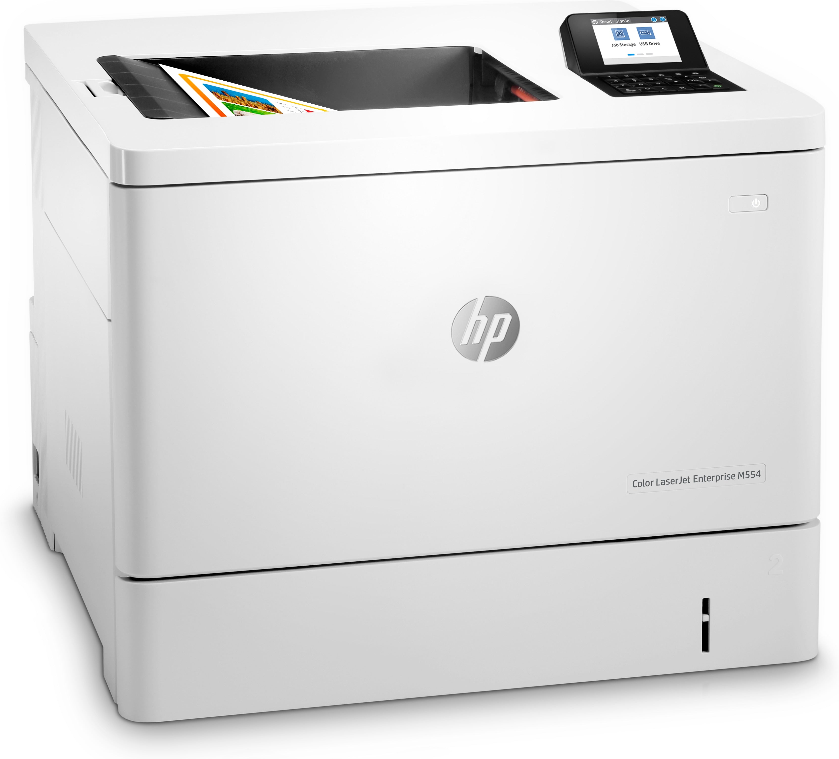 HP Color LaserJet Enterprise Imprimante M554dn, Imprimer, Impression USB en façade; Impression recto-verso