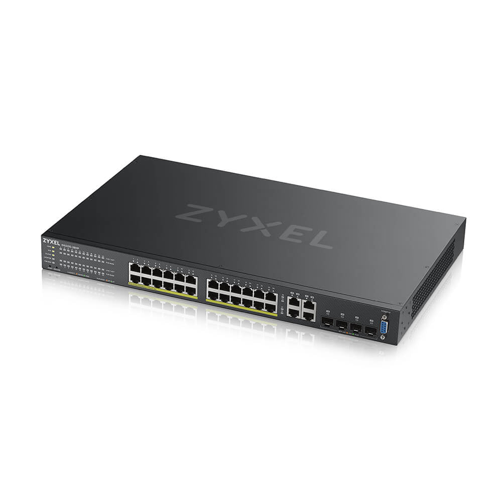 Zyxel GS2220-28HP-EU0101F commutateur réseau Géré L2 Gigabit Ethernet (10/100/1000) Connexion Ethernet, supportant l'alimentation via ce port (PoE) Noir