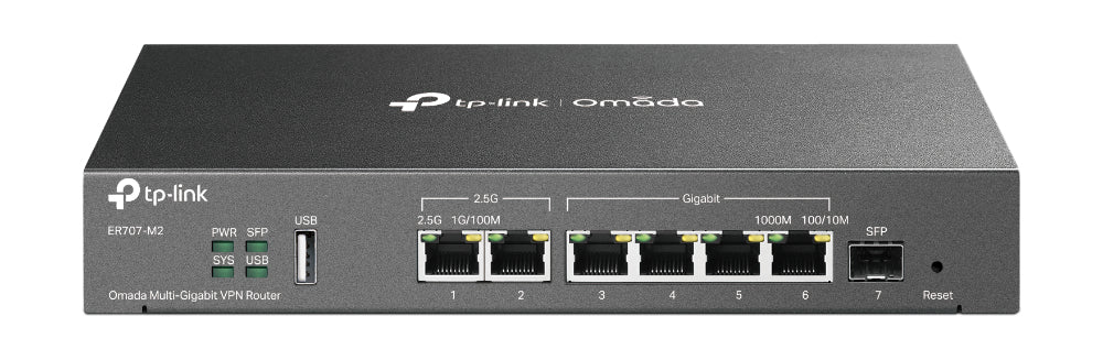 TP-Link Omada ER707-M2 Routeur connecté 2.5 Gigabit Ethernet, Fast Ethernet, Gigabit Ethernet Noir