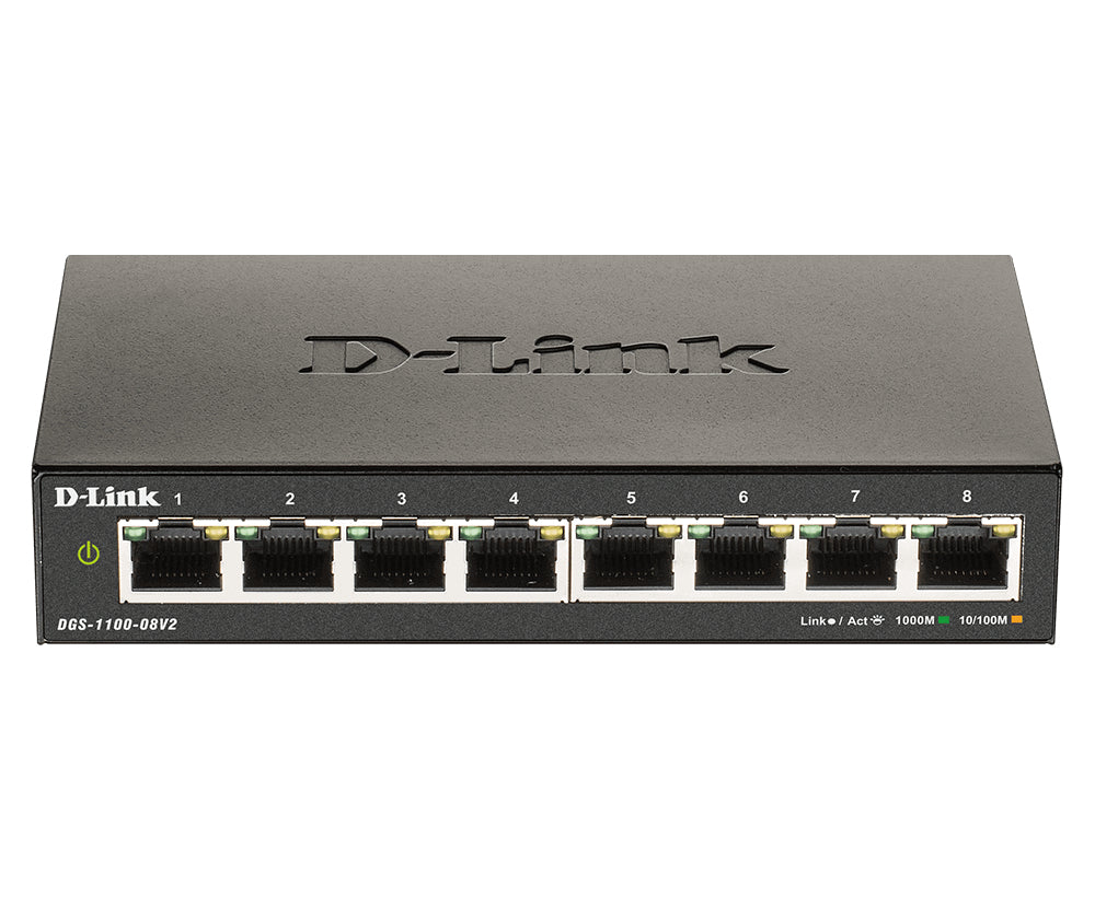 D-Link DGS-1100-08V2 Géré L2 Gigabit Ethernet (10/100/1000) Noir