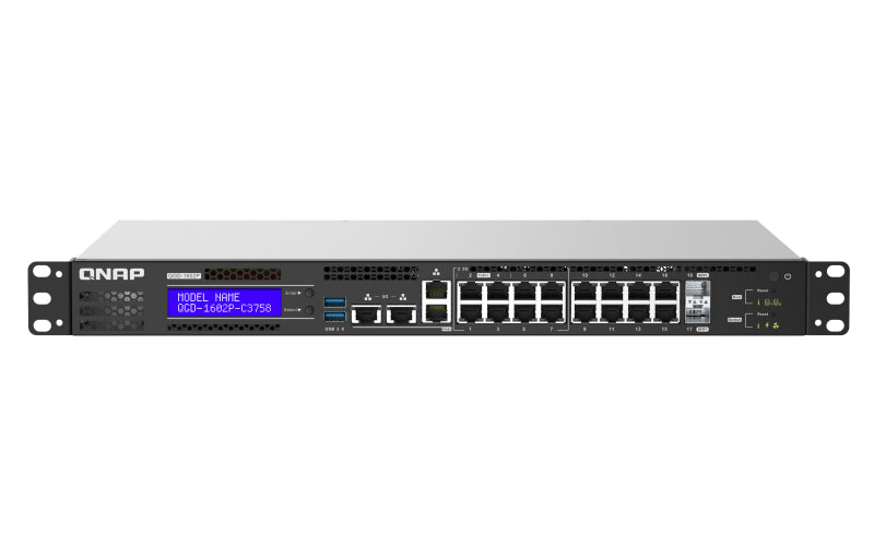 QNAP QGD-1602 Géré L2 Gigabit Ethernet (10/100/1000) 1U Noir, Gris