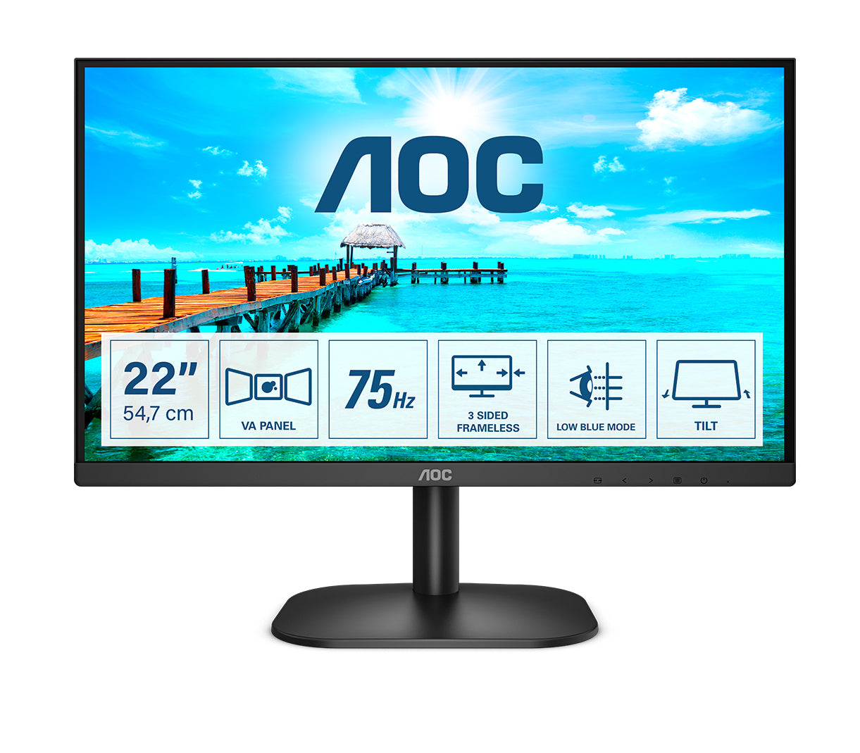 AOC B2 22B2H/EU LED display 54,6 cm (21.5") 1920 x 1080 pixels Full HD Noir
