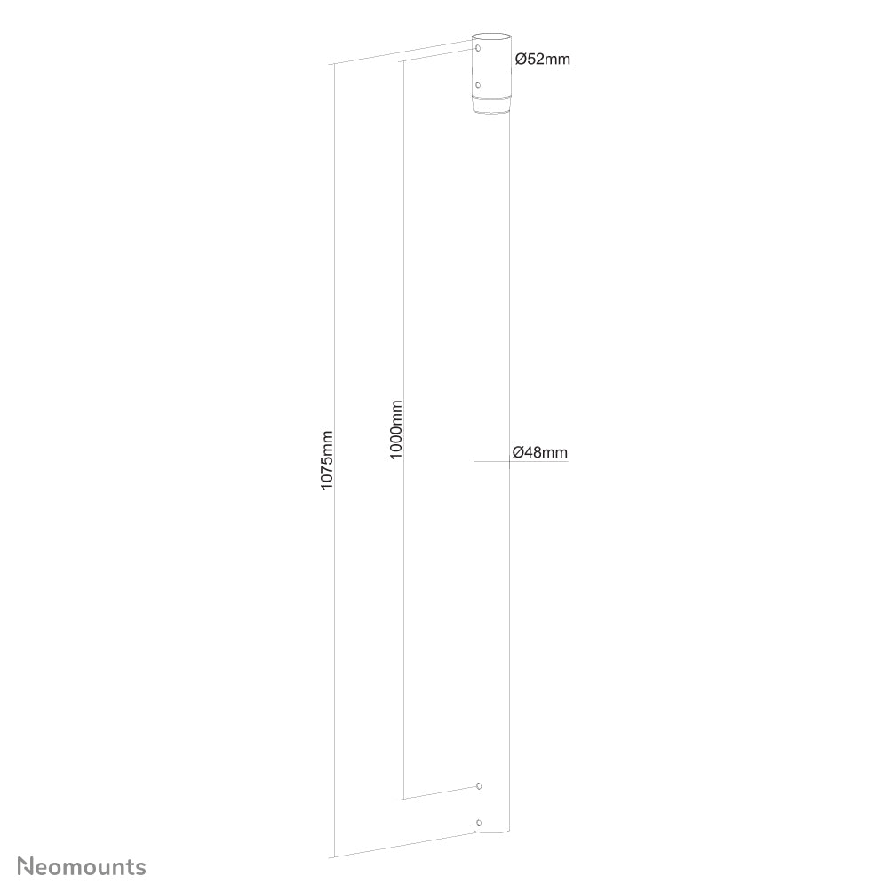 Neomounts NS-EP100BLACK Extension pour support plafond écran - h107.5 cm