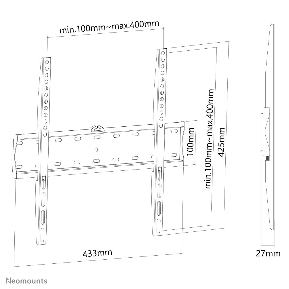 Neomounts FPMA-W300BLACK Support pour écran mural 32-55" - ultra-plat